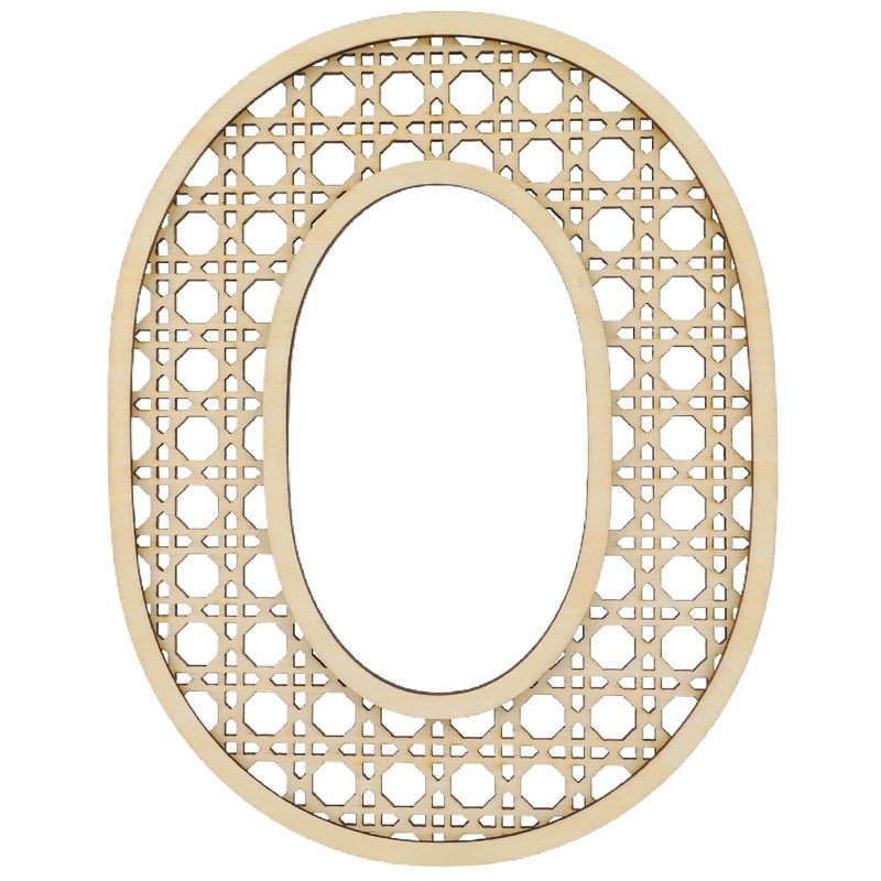 Ethanberg Wooden Rattan Letter O, 8 Inch Rattan Wood Baby Letters for Wall Decor Crafts, Boho Nursery Decor for Baby Shower Wedding Bedroom, Large Rustic Alphabet Letters Home Decoration - Image 1